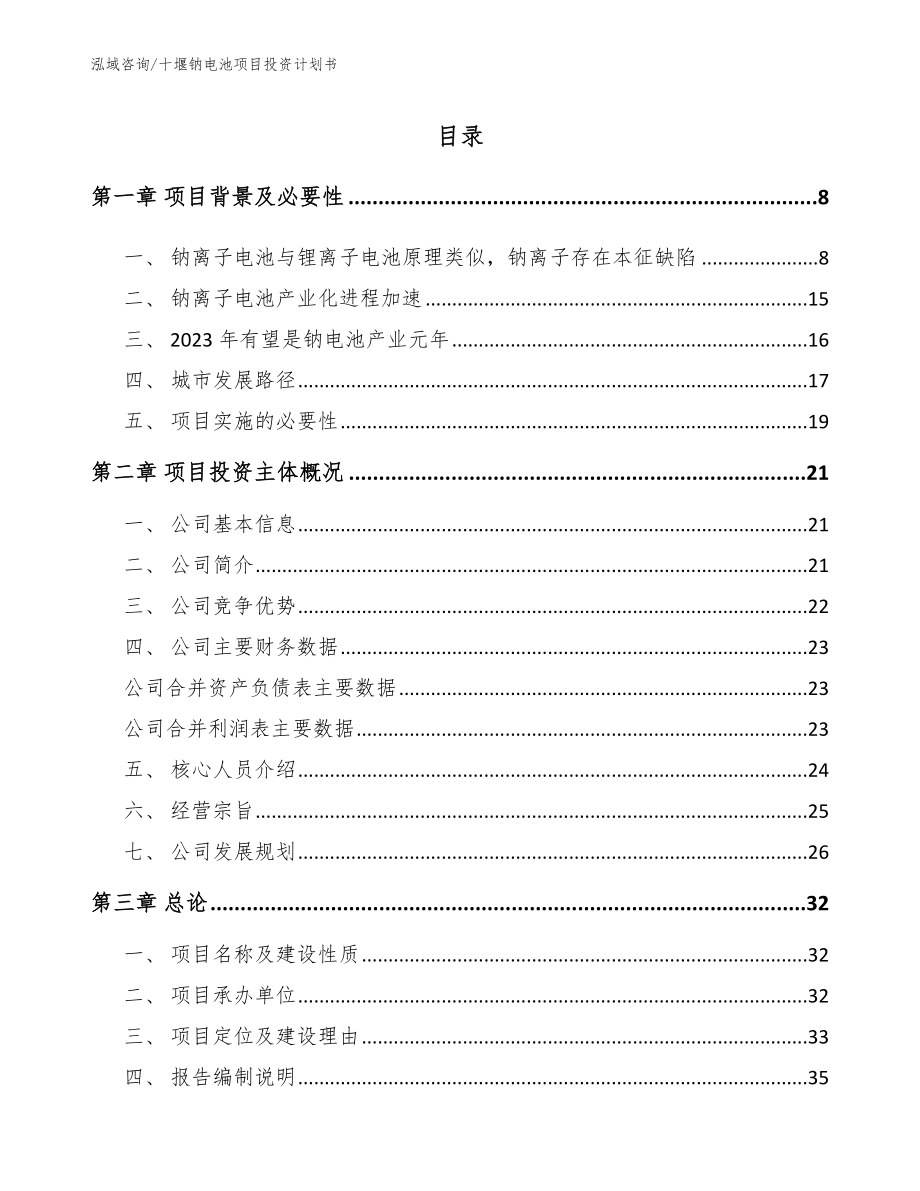 十堰钠电池项目投资计划书（范文）_第2页