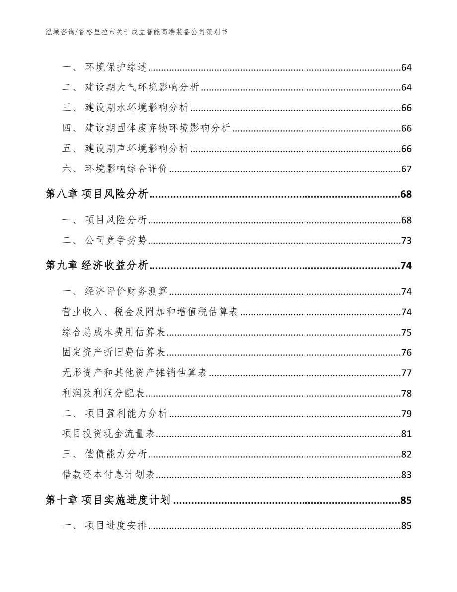 香格里拉市关于成立智能高端装备公司策划书【参考模板】_第5页