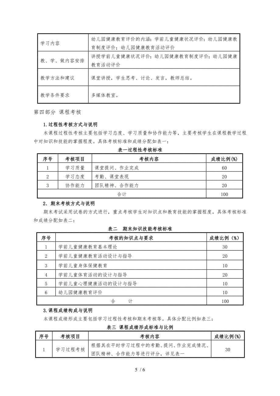 《学前儿童健康教育》课程标准_第5页