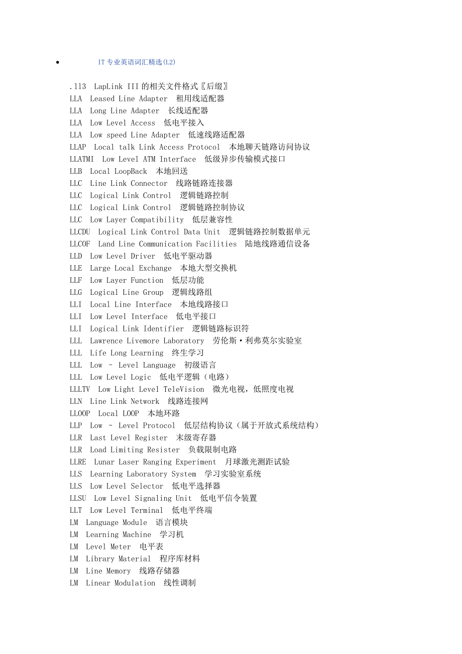 精选IT专业英语词汇L_第1页