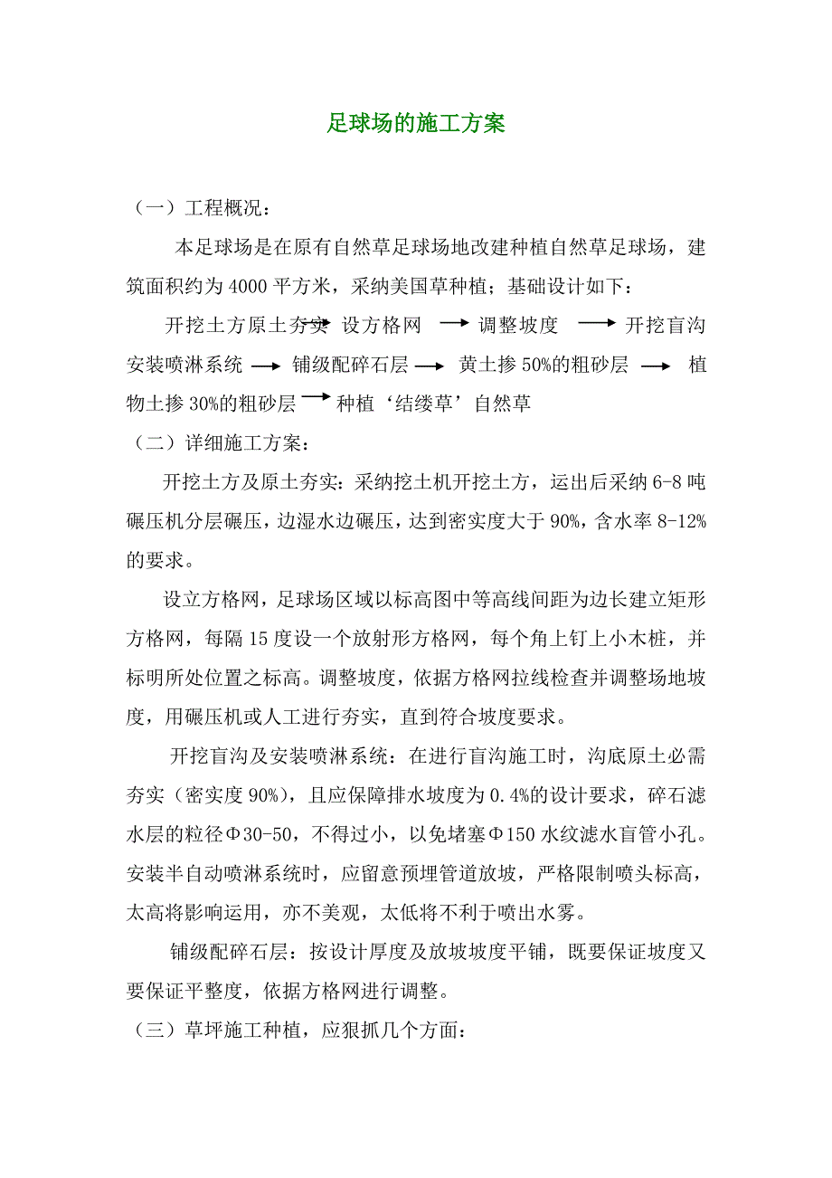 足球场施工方案作业方案_第1页