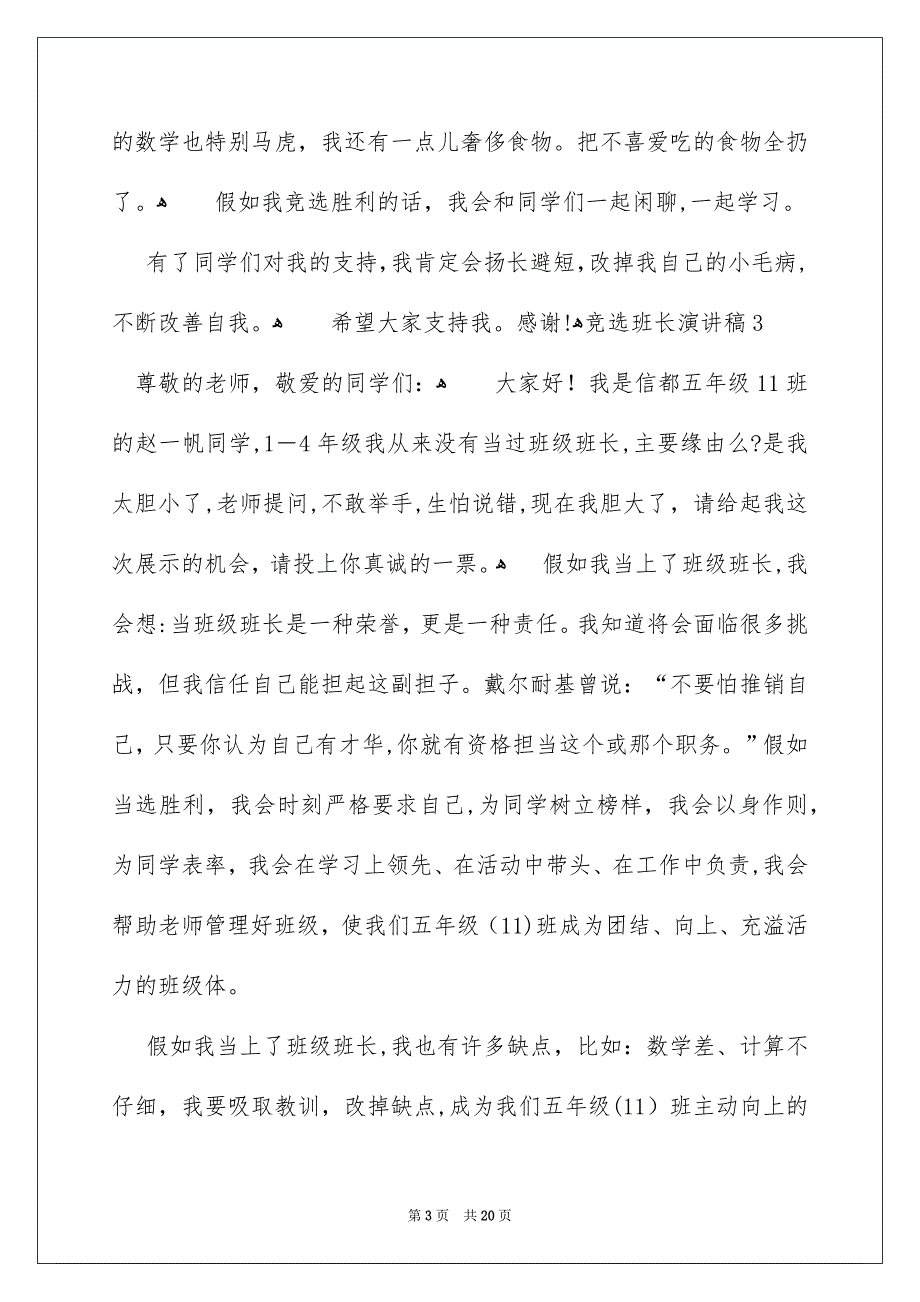 竞选班长演讲稿集锦15篇_第3页