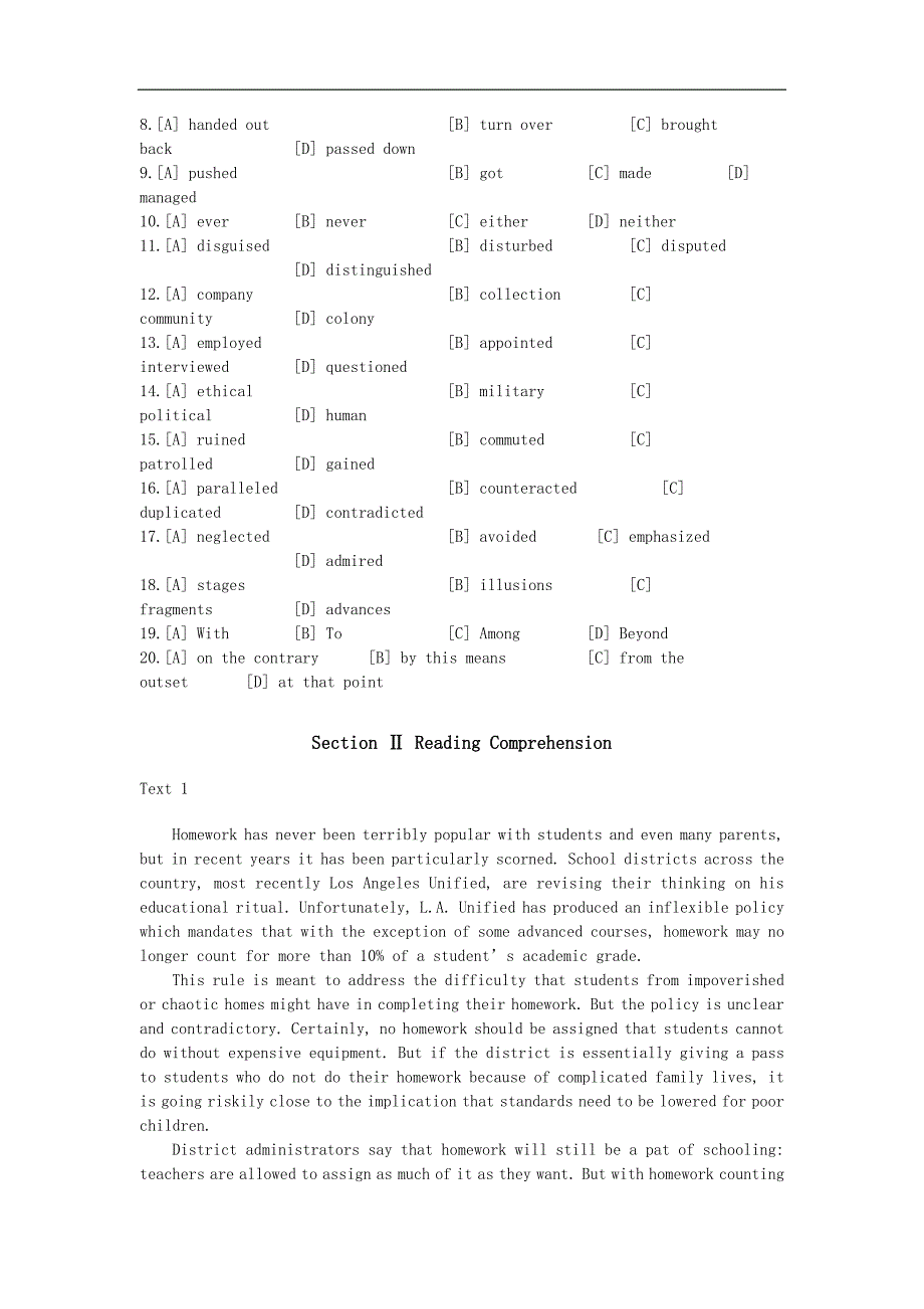 2019年全国硕士研究生入学考试英语二试题.doc_第2页