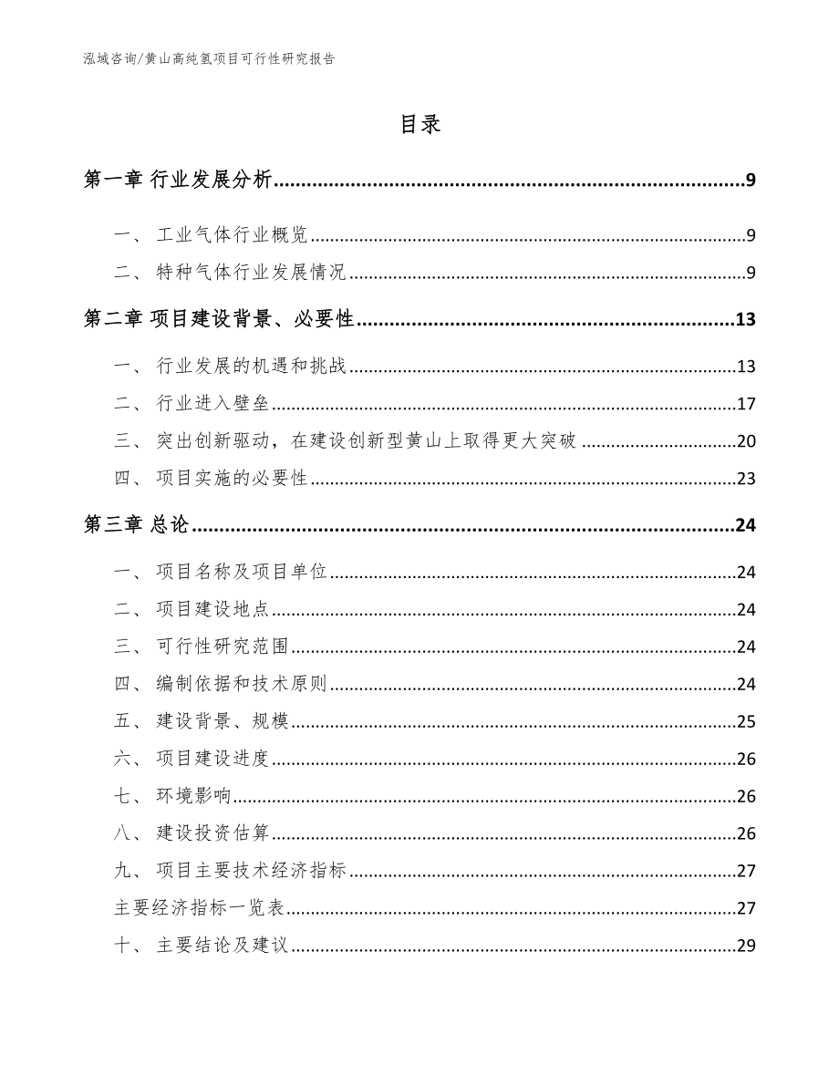 黄山高纯氢项目可行性研究报告_参考范文_第1页