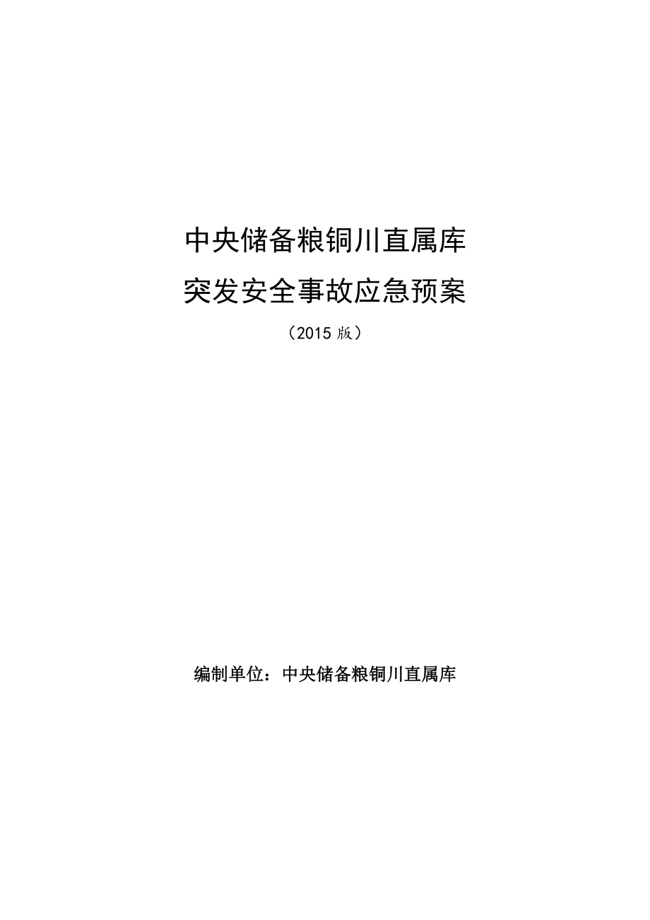 铜川库突发安全事故应急预案_第1页