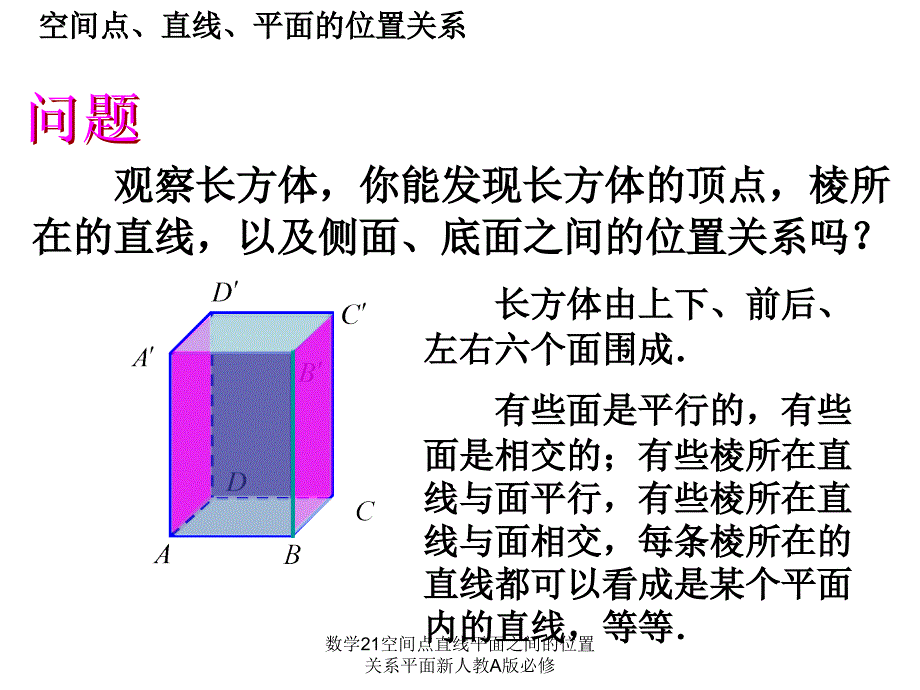 数学21空间点直线平面之间的位置关系平面新人教A版必修课件_第2页