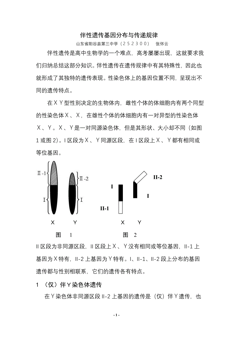 伴性遗传基因分布与传递规律.doc_第1页