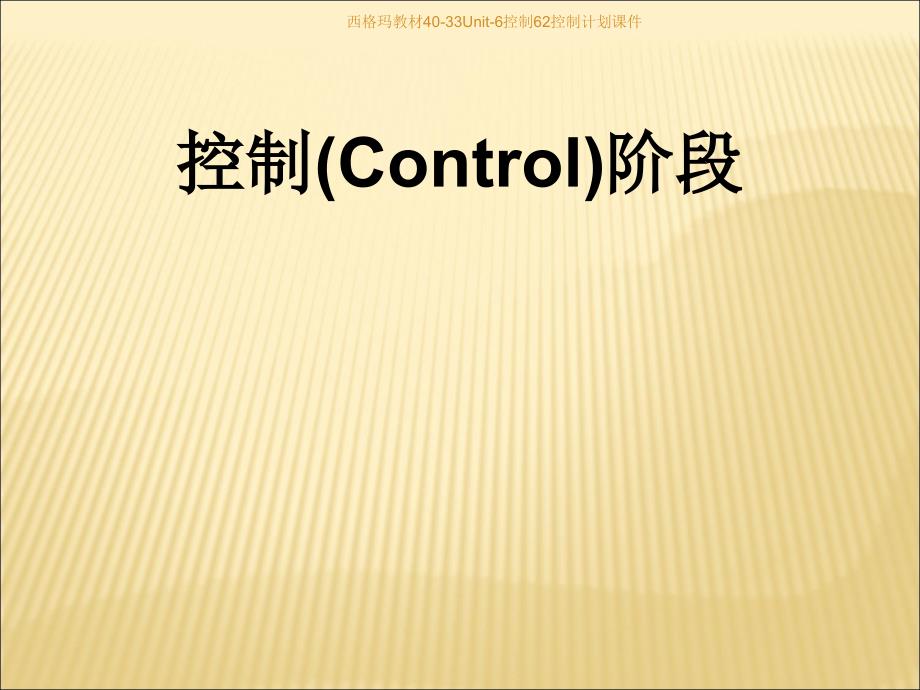 西格玛教材4033Unit6控制62控制计划课件_第1页