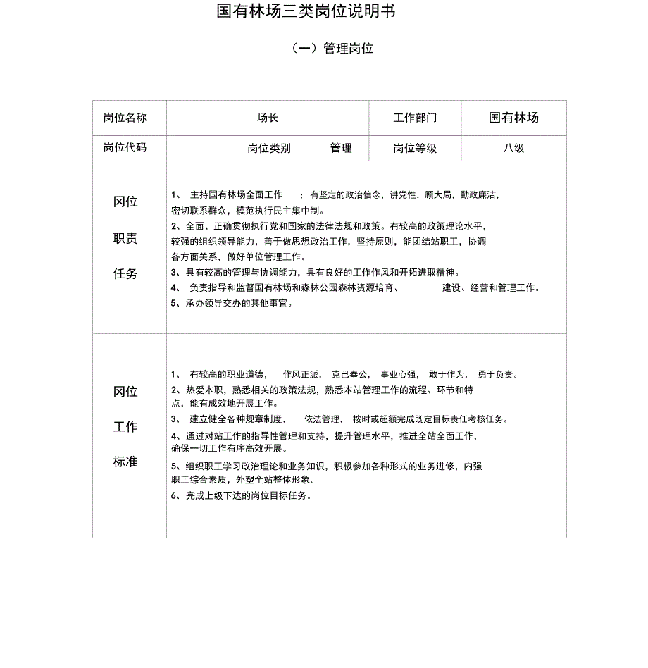 国有林场三类岗位说明书_第1页