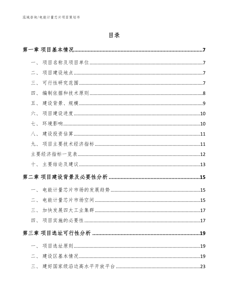 电能计量芯片项目策划书_第1页