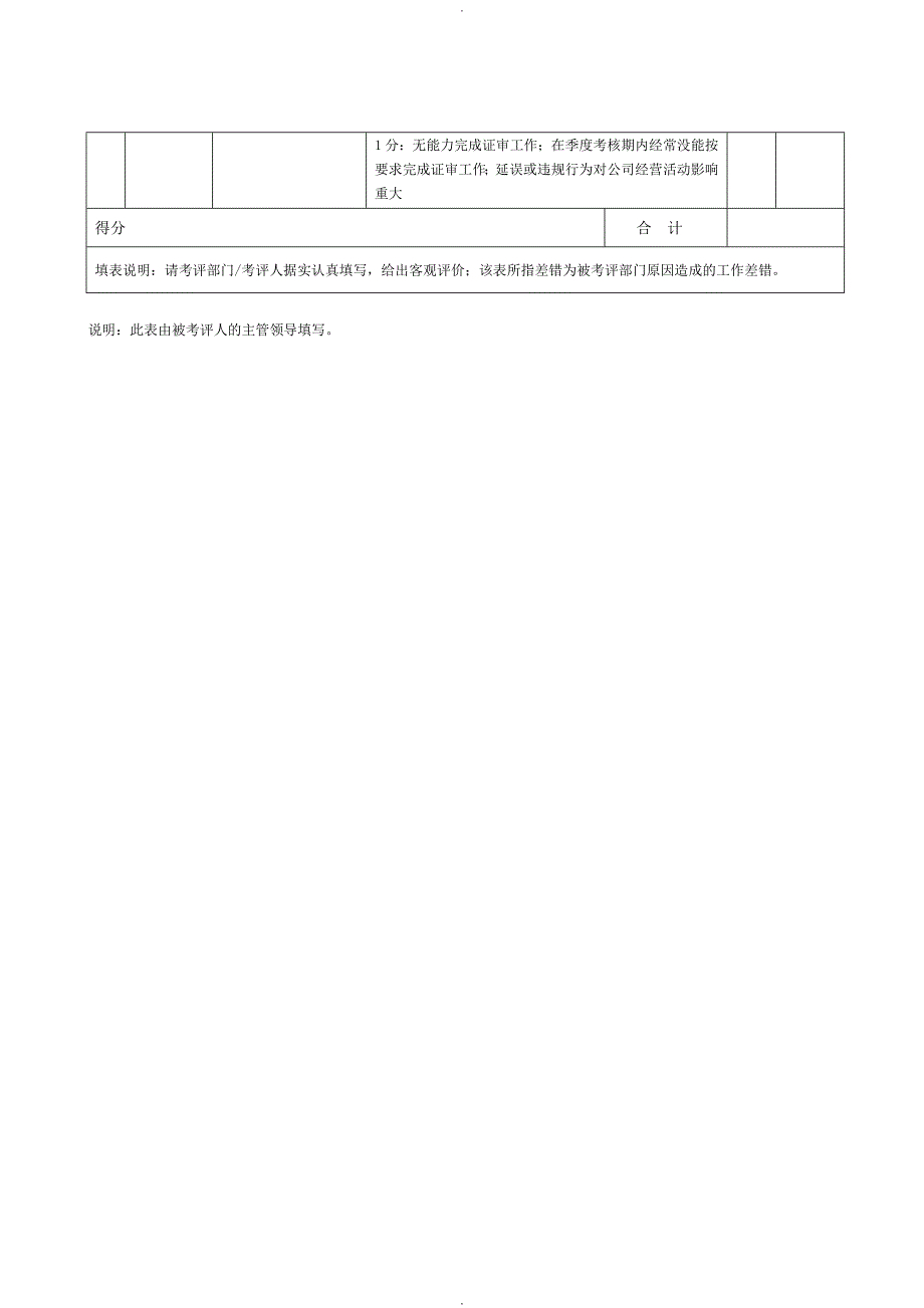 JXB020--办公室部分指标考核表_第2页