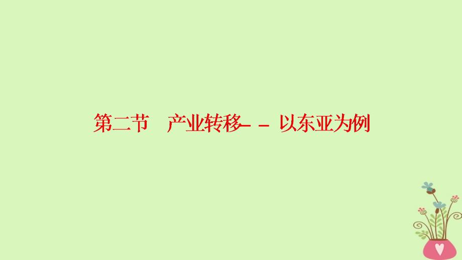 高考地理一轮复习第16章区域联系与区域协调发展第2节产业转移以东亚为例课件新人教版_第1页