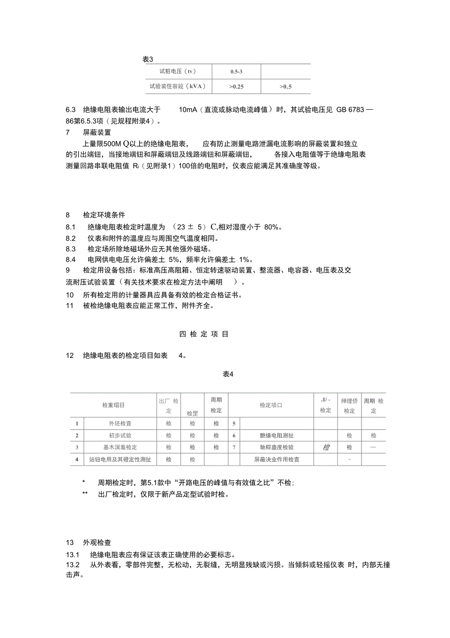 绝缘电阻表(兆欧表)检定规程_第3页