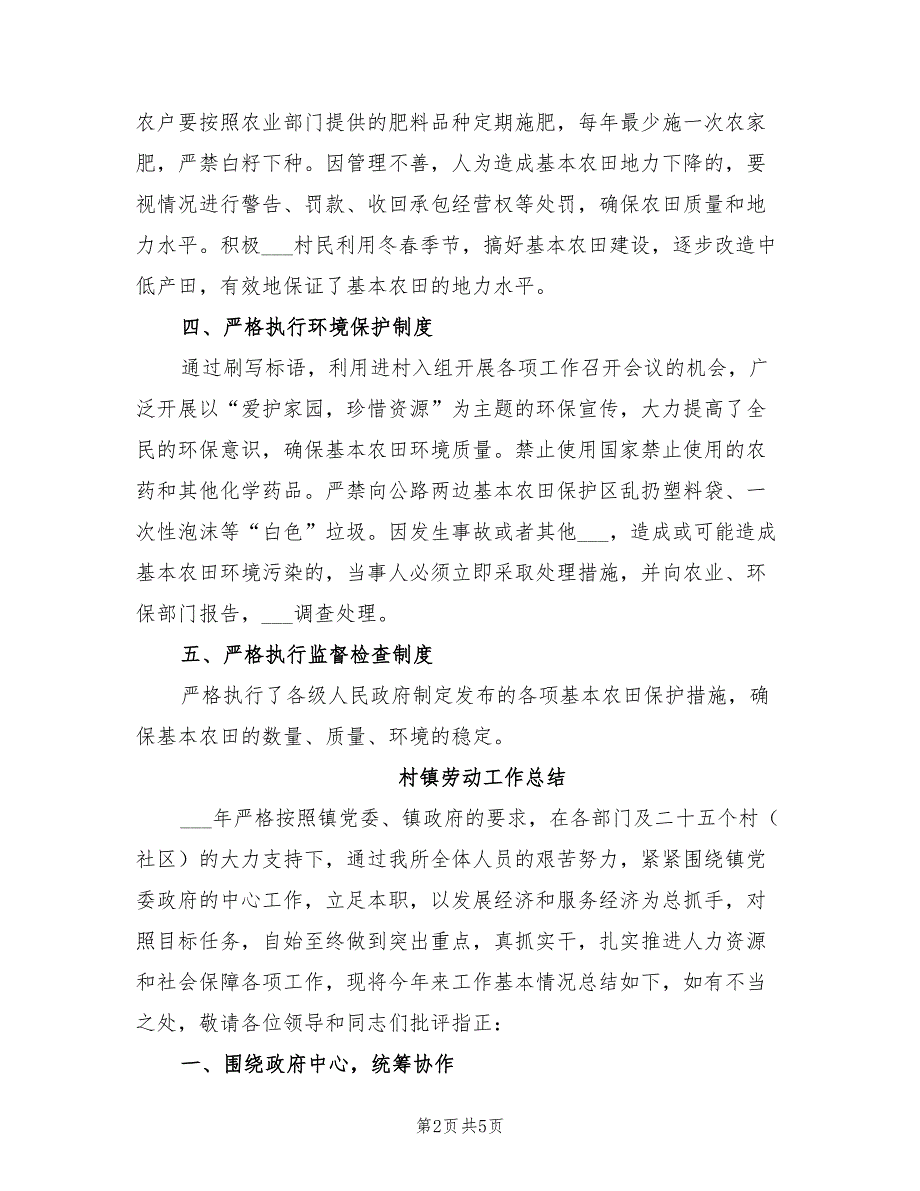 2022年村镇农田保障工作总结_第2页