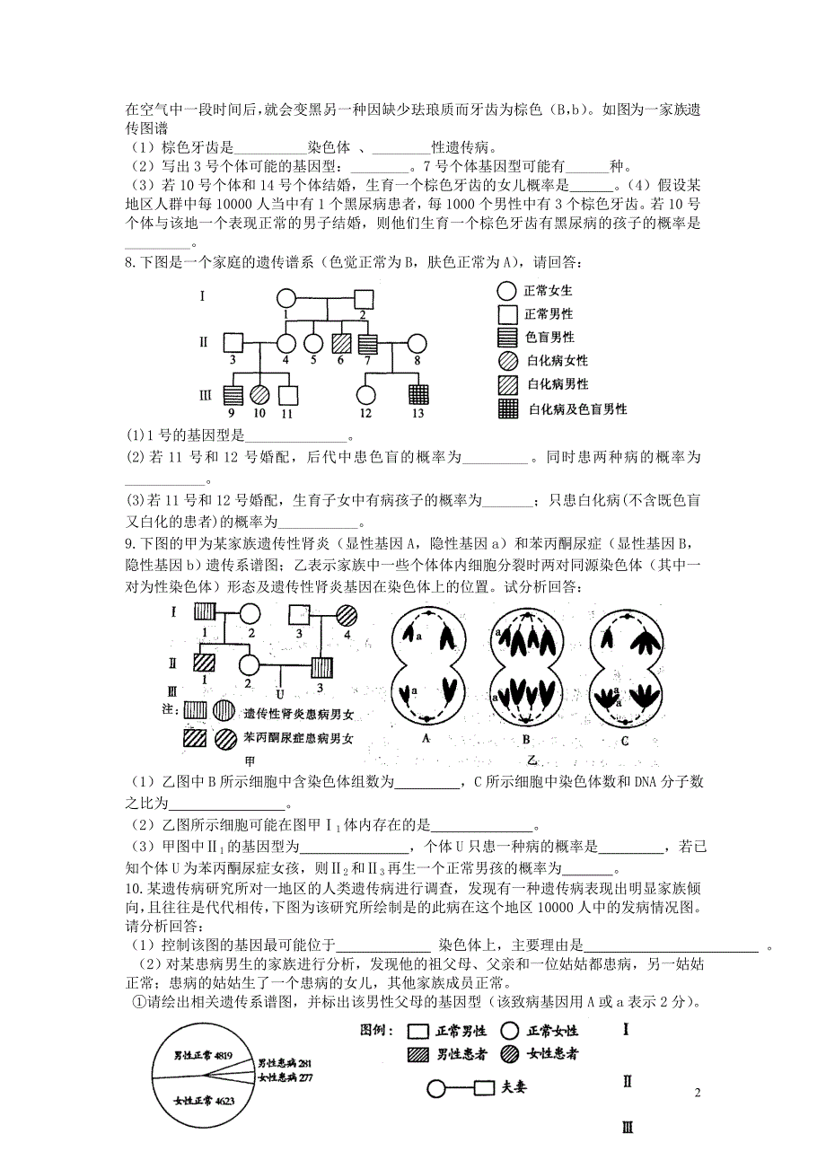 高中生物遗传系谱图专题训练.doc_第2页