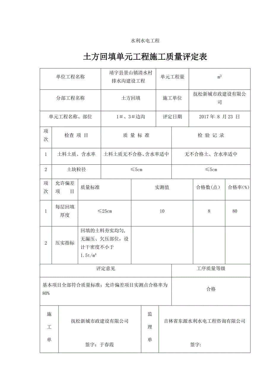 土方回填质量评定表.doc_第1页