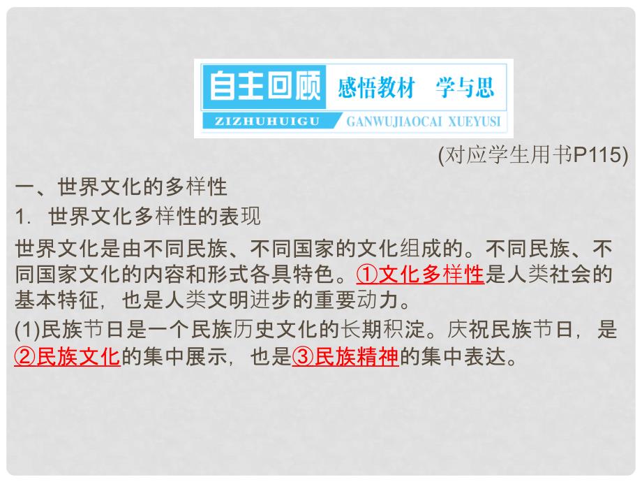 高考政治总复习 文化生活 33 文化的多样性与文化传播课件 新人教版必修3_第4页