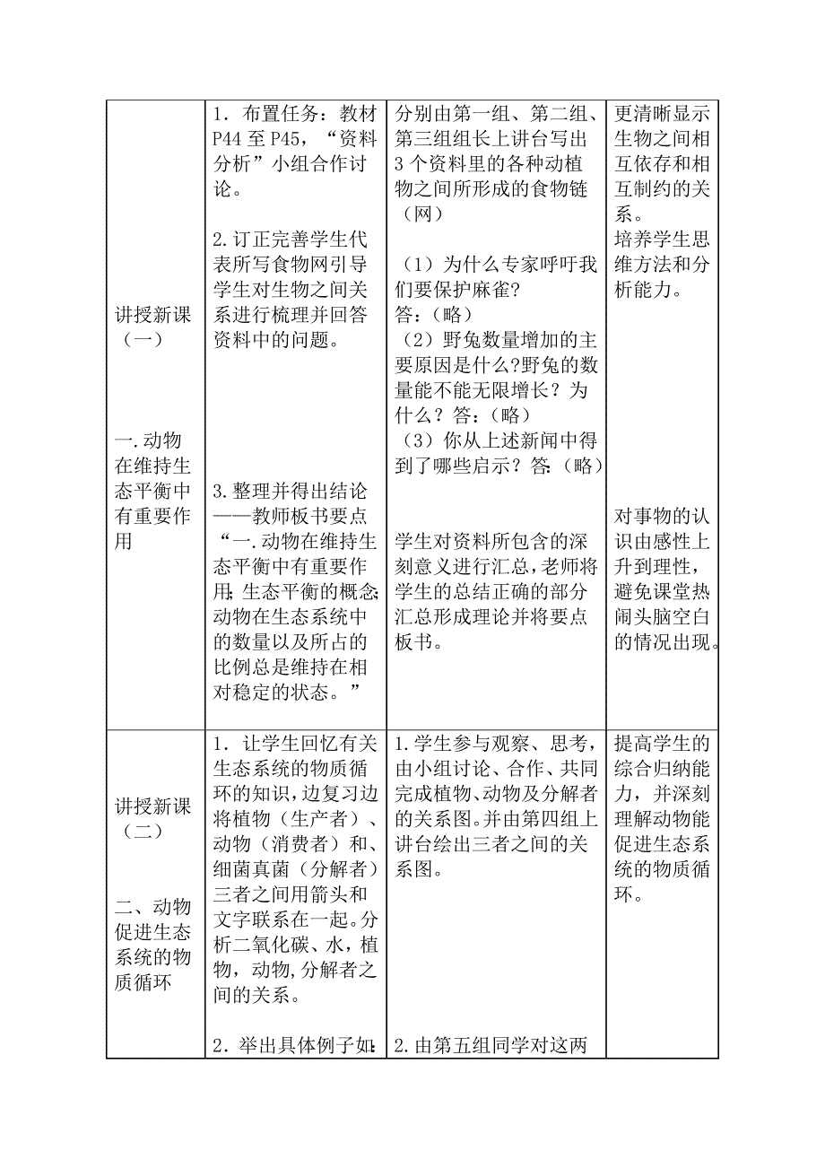 《动物在自然界中的作用》教学设计_第2页