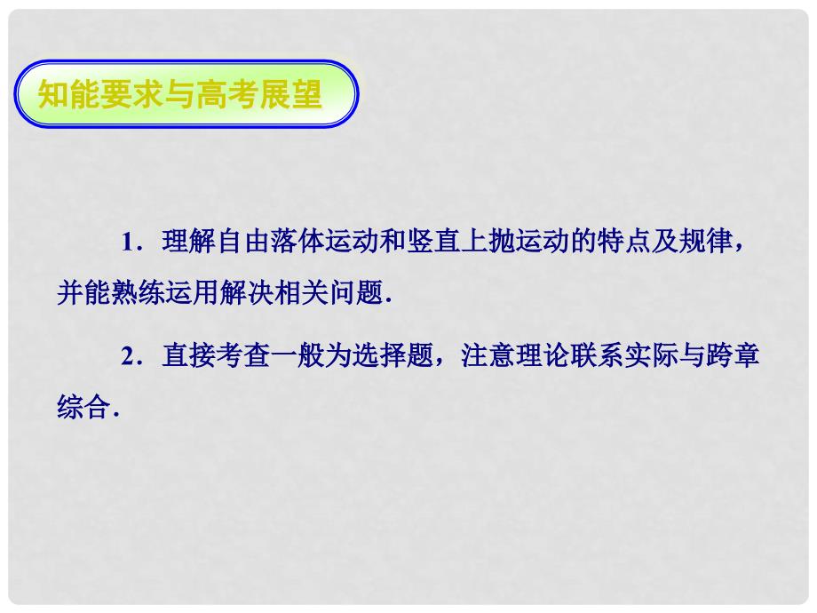 高考物理总复习 第一章 第一单元 第3课 自由落体运动课件_第2页