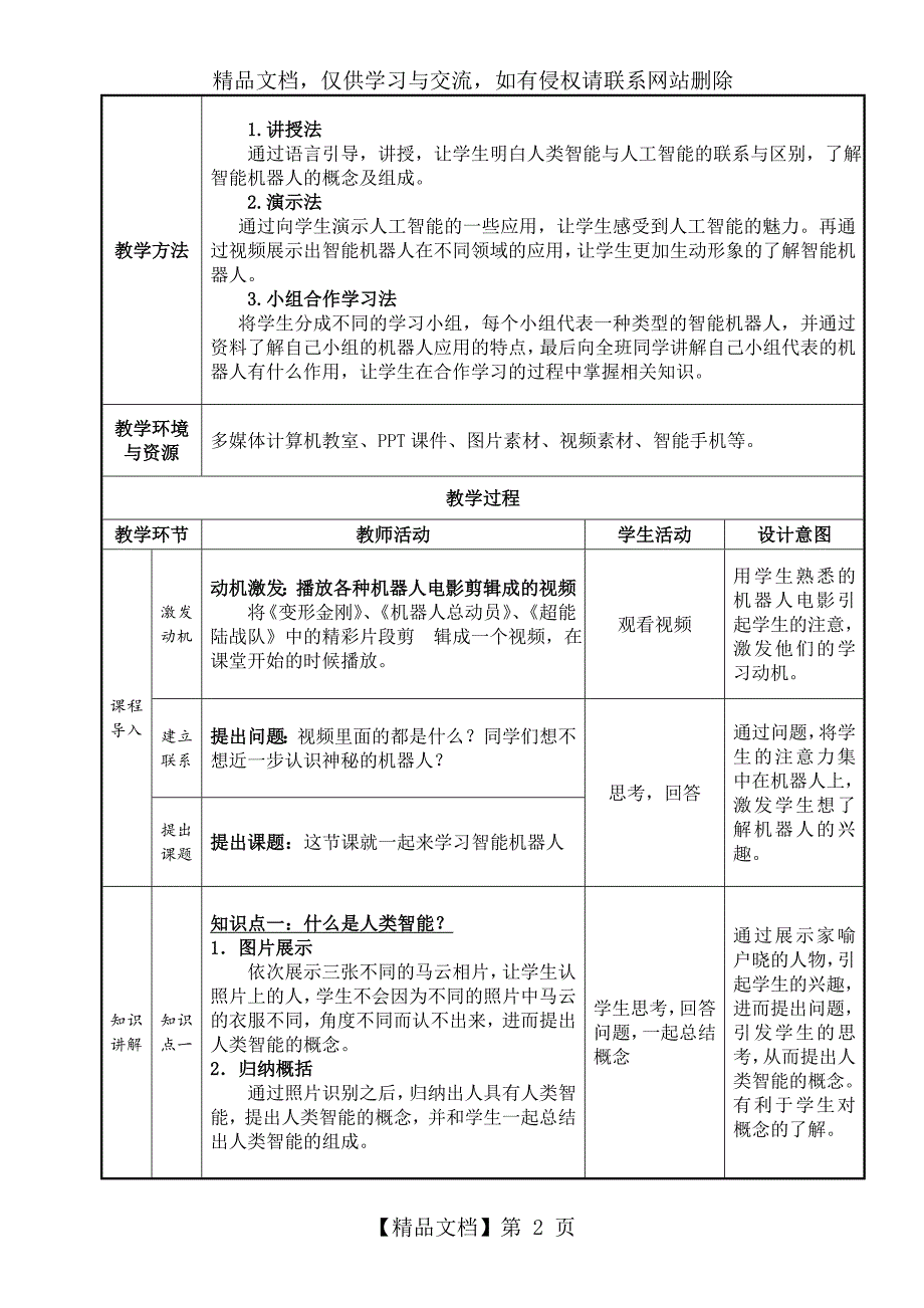 认识智能机器人教学设计_第2页