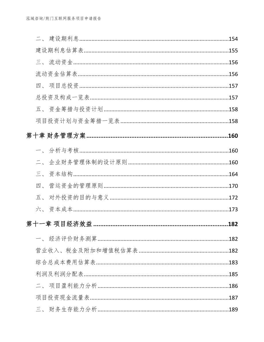 荆门互联网服务项目申请报告_范文参考_第5页