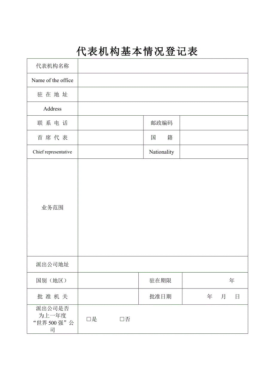 外国地区企业常驻代表机构设立登记申请书.doc_第4页