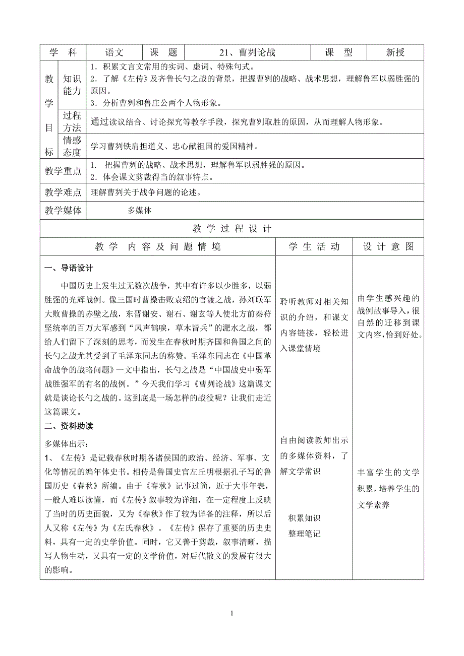 21、曹刿论战_第1页