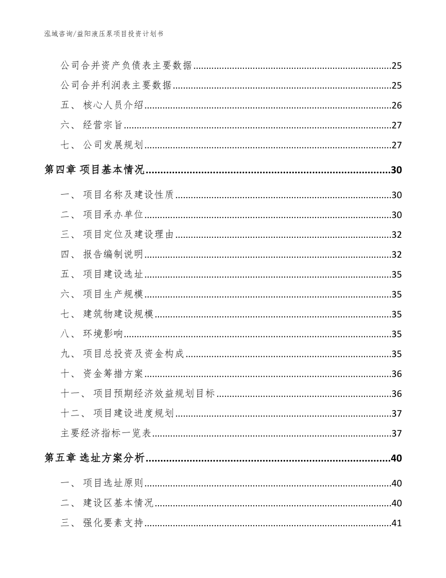 益阳液压泵项目投资计划书【范文】_第4页