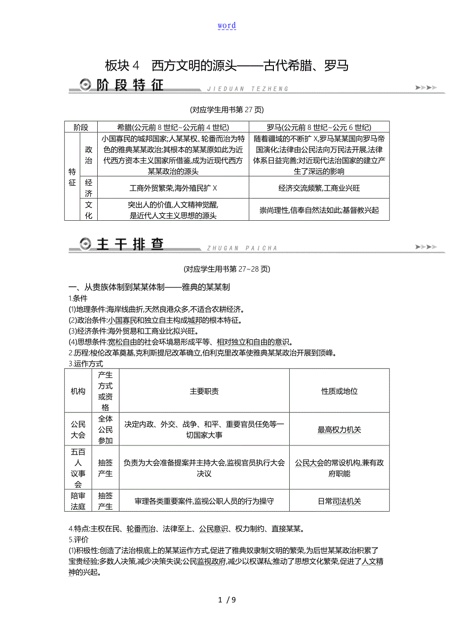 古代篇之板块4西方文明地源头——古代希腊、罗马_第1页