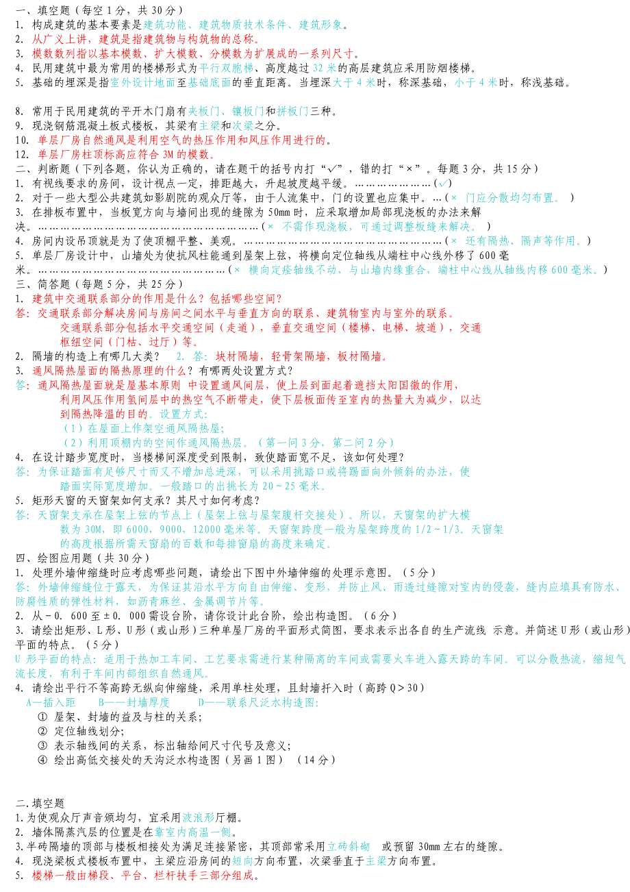 2011房屋建筑学试题及答案(改良版)_第1页