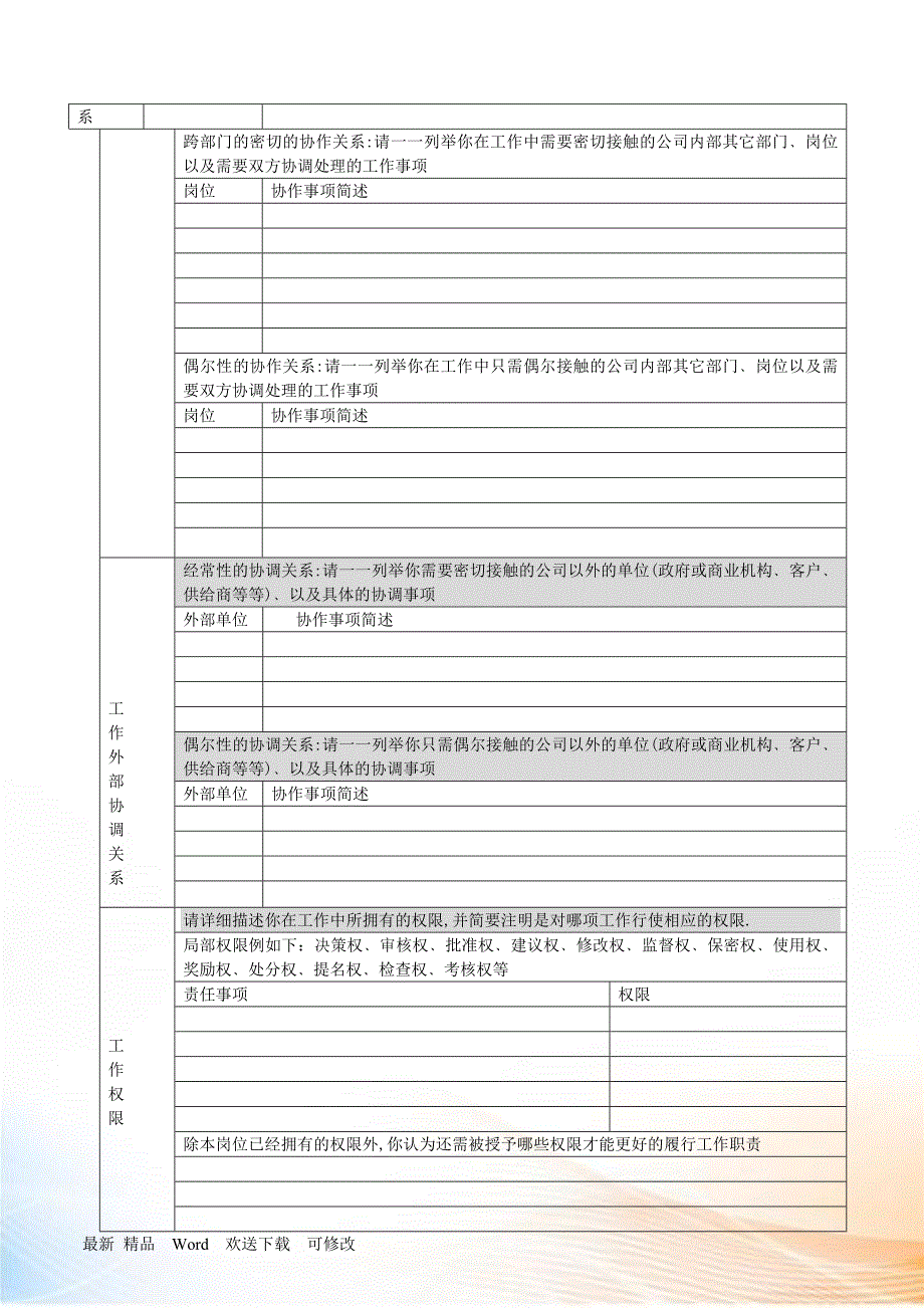 岗位分析调查问卷表_第3页