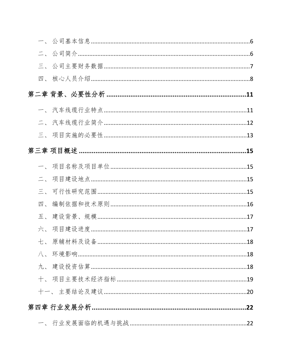 年产xxx千米汽车线缆项目创业计划书_第2页