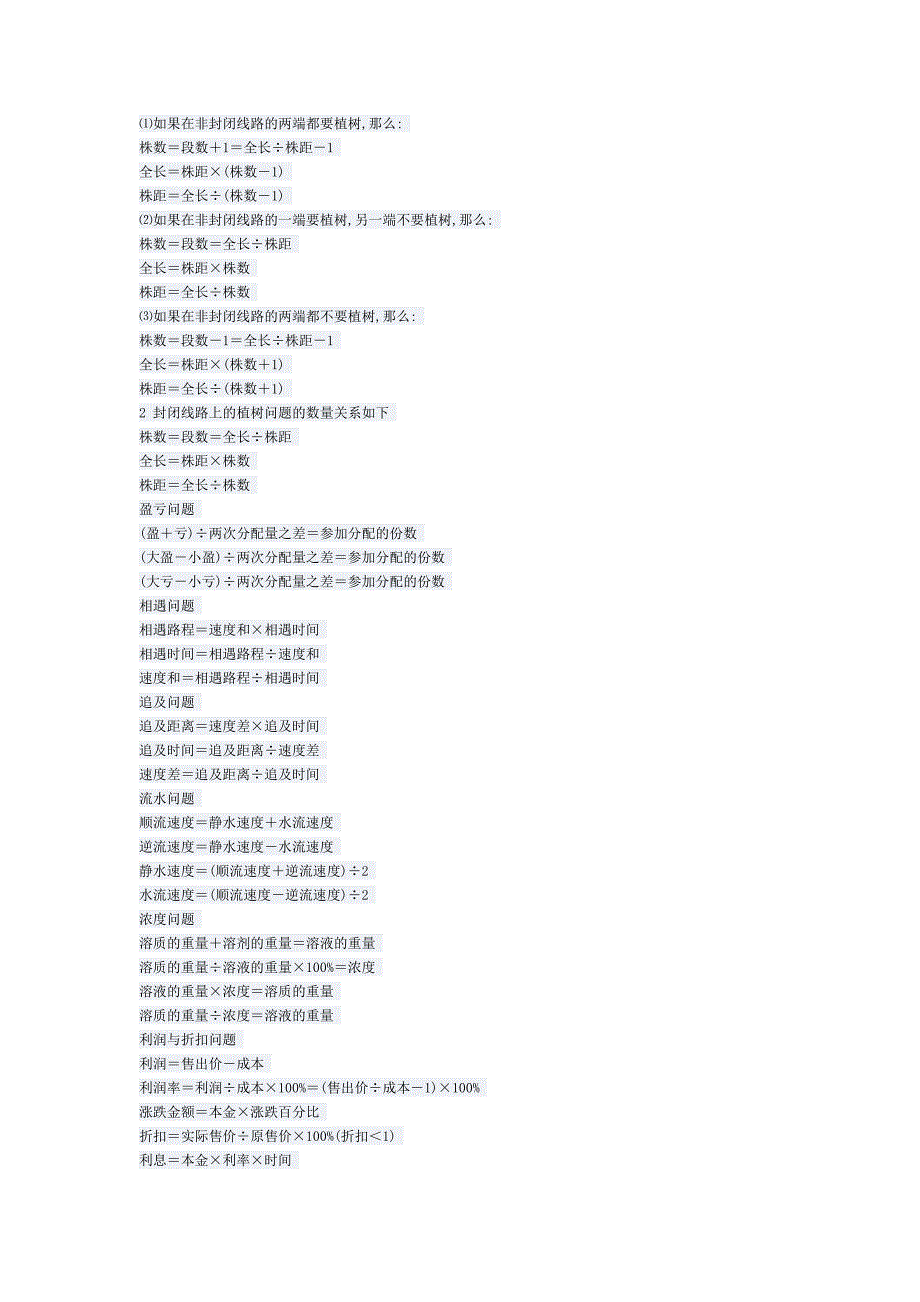小学一至六年级数学公式_第3页