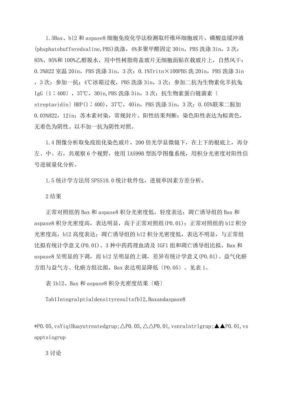 益气化瘀方及其拆方对大鼠椎间盘纤维环细胞凋亡相关因子的作用_第3页