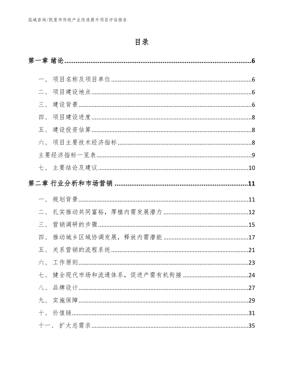 凯里市传统产业改造提升项目评估报告【参考范文】_第1页