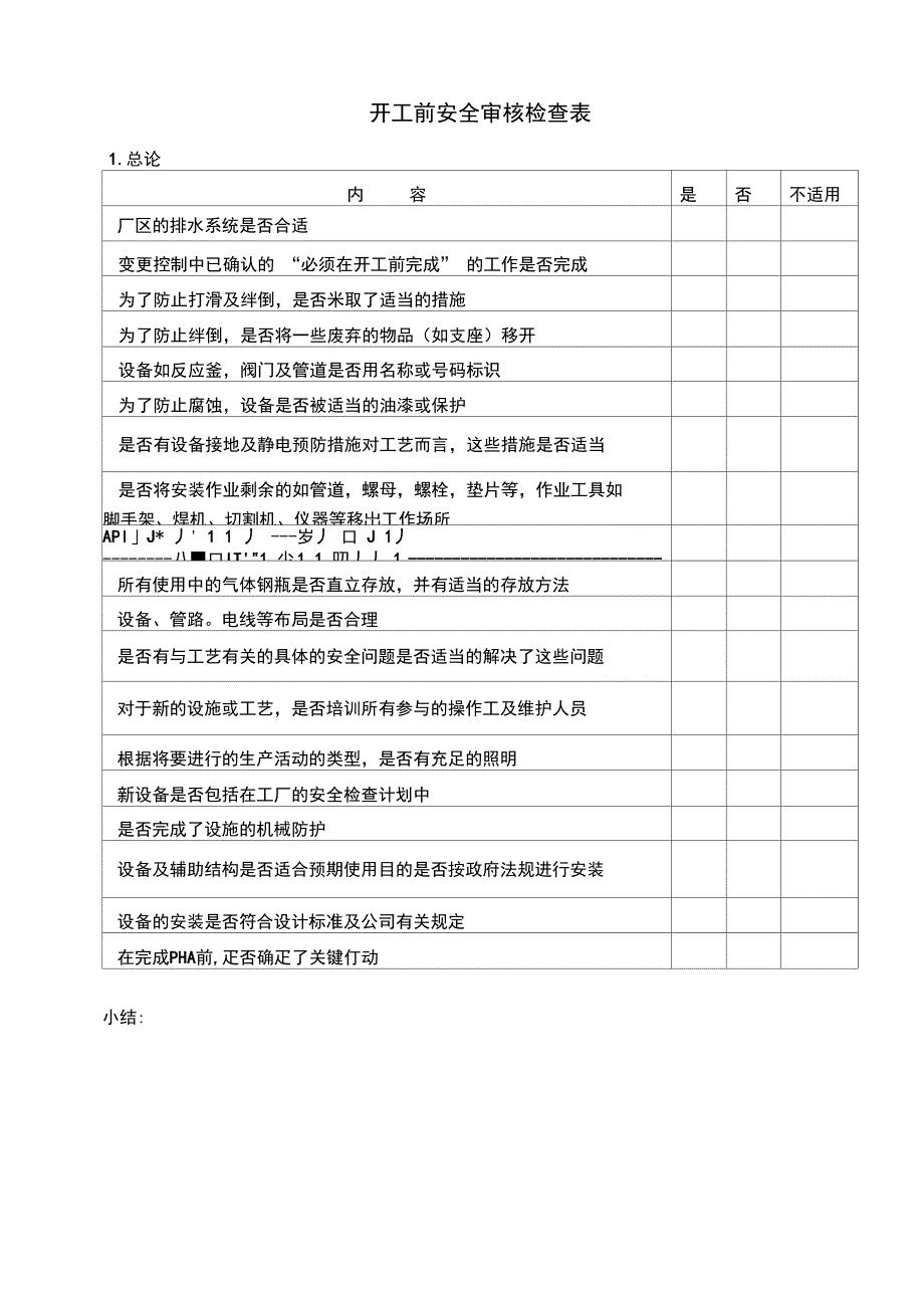 开工前安全审核检查表_第1页