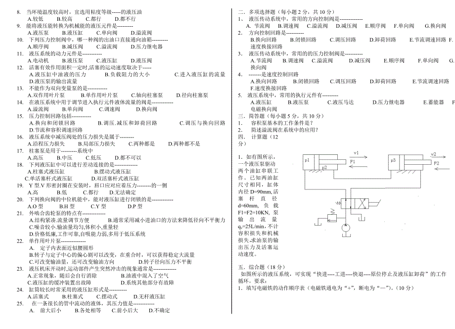 山东大学液压与气压传动试题.doc_第4页