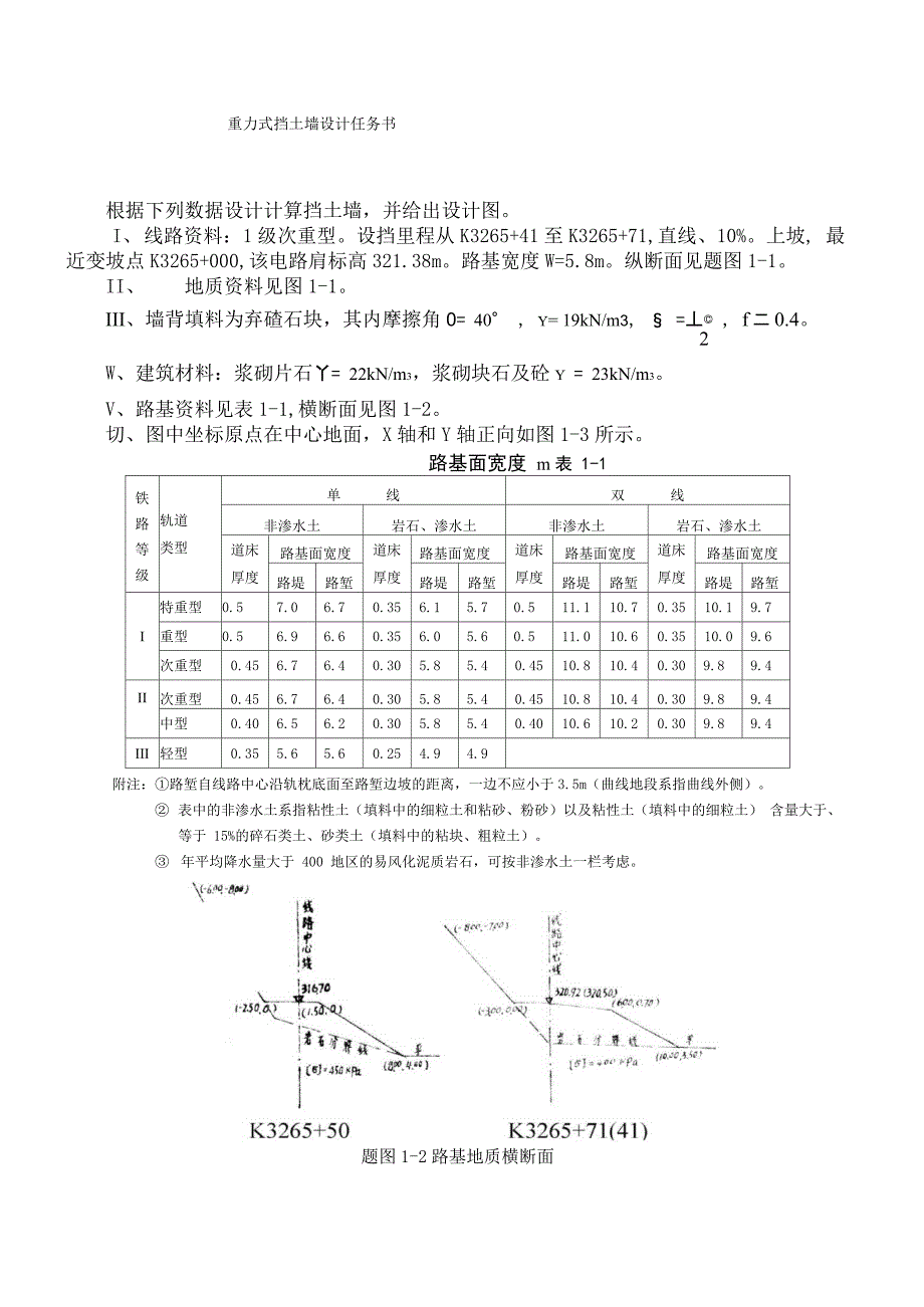 重力式挡土墙设计任务书_第2页