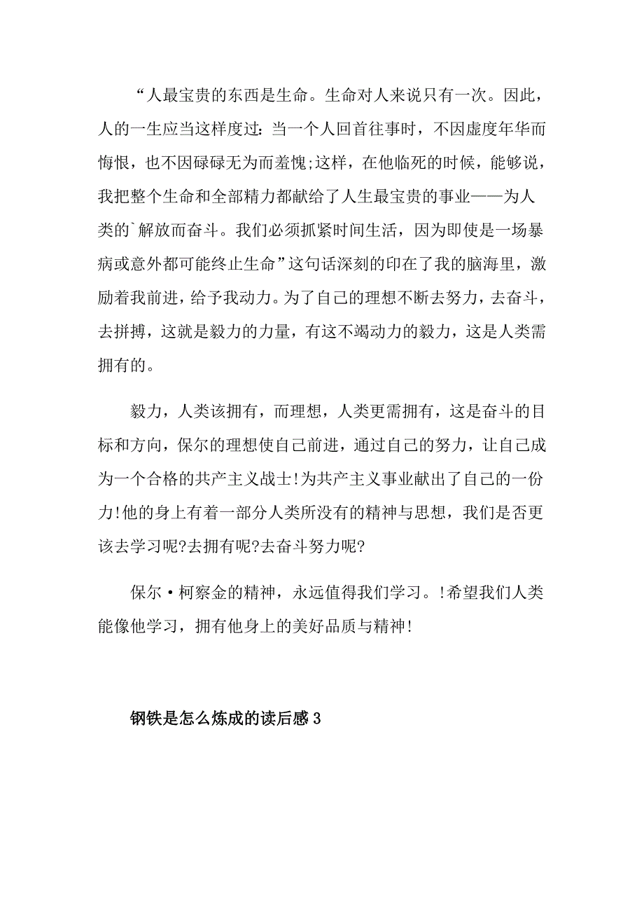 作文800字钢铁是怎么炼成的初中读后感_第4页