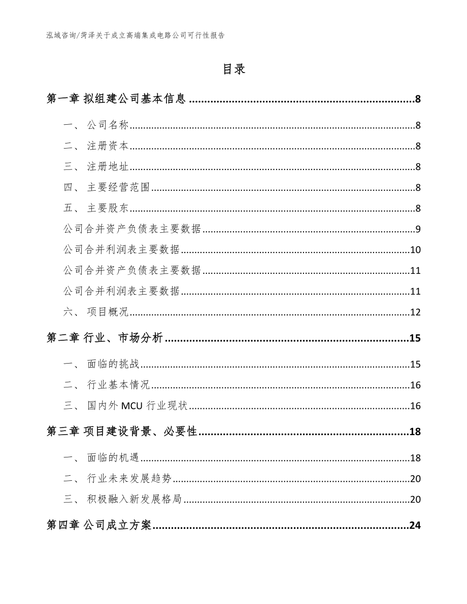 菏泽关于成立高端集成电路公司可行性报告模板范文_第2页