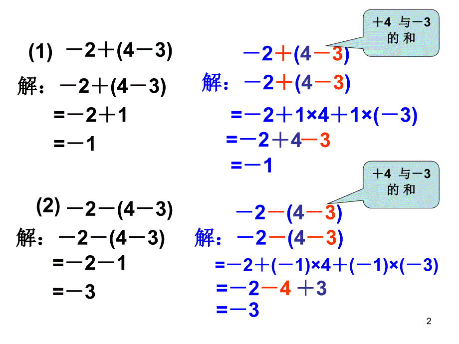 人教版7年级数学上册全册PPT课件2.2.3去括号_第2页