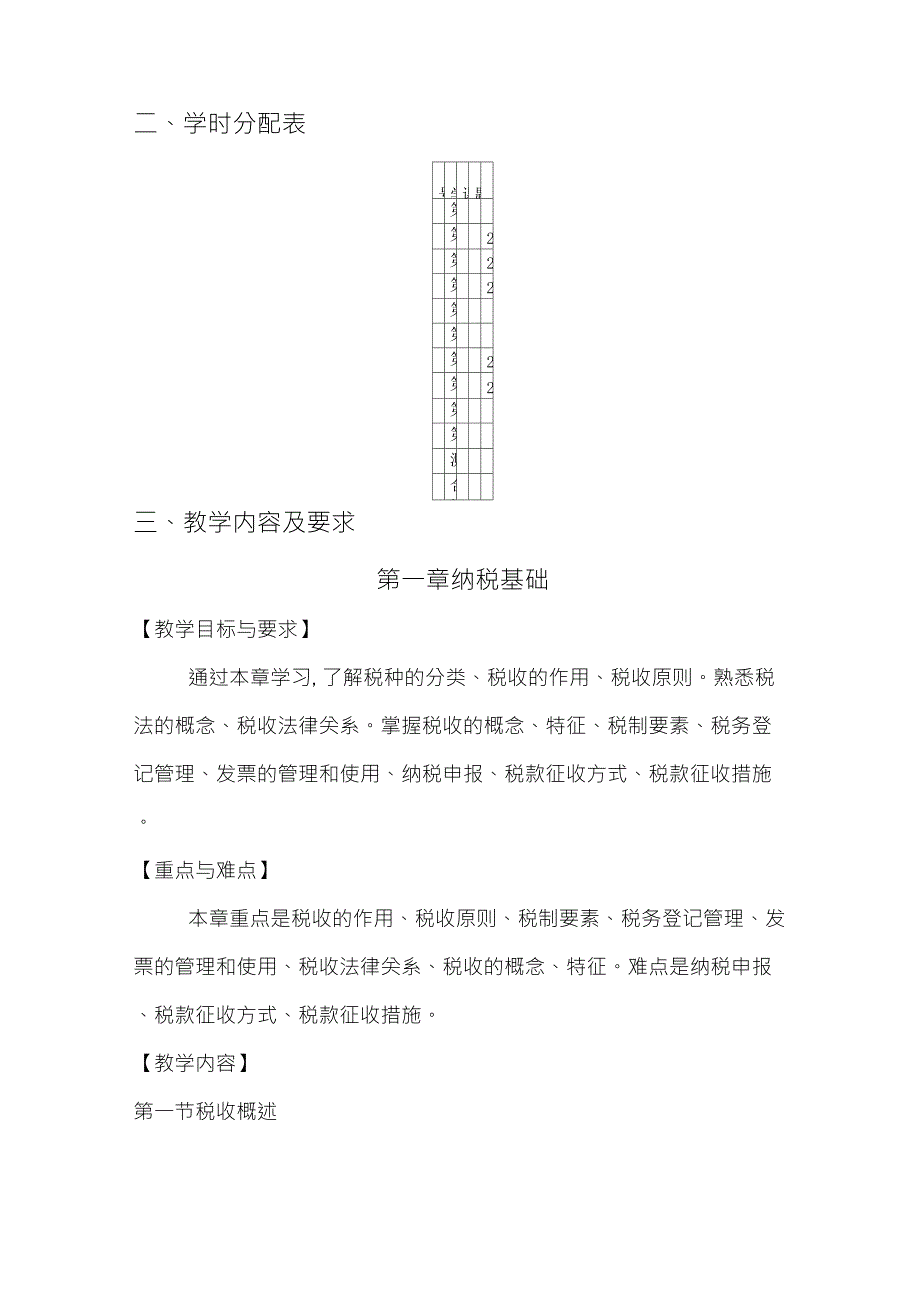 《税法》课程教学大纲_第2页