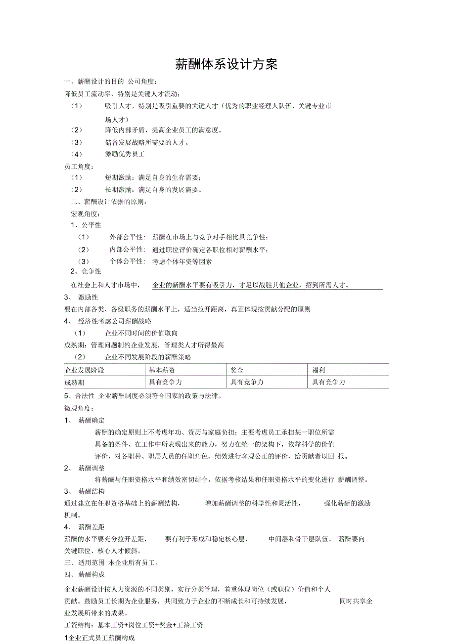 某公司薪酬体系设计方案_第1页