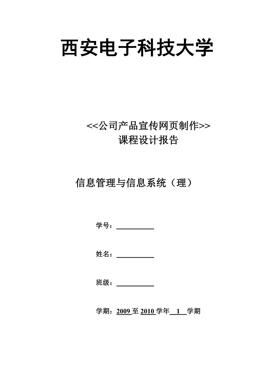 信息管理与信息系统课程设计报告_第1页