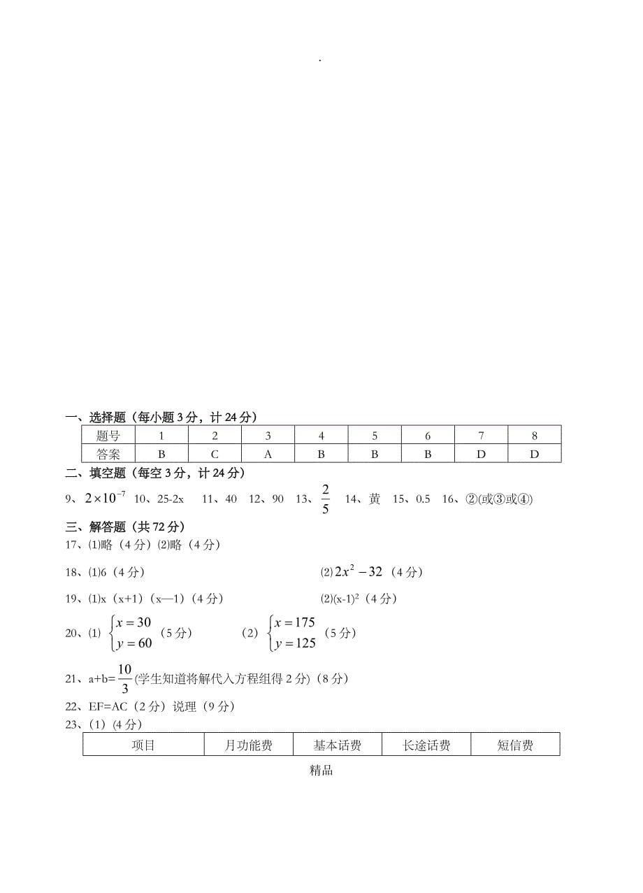 初一下册数学期末考试卷_第5页