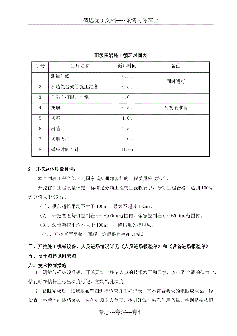 高速公路隧道洞身开挖施工方案(首件工程)_第4页