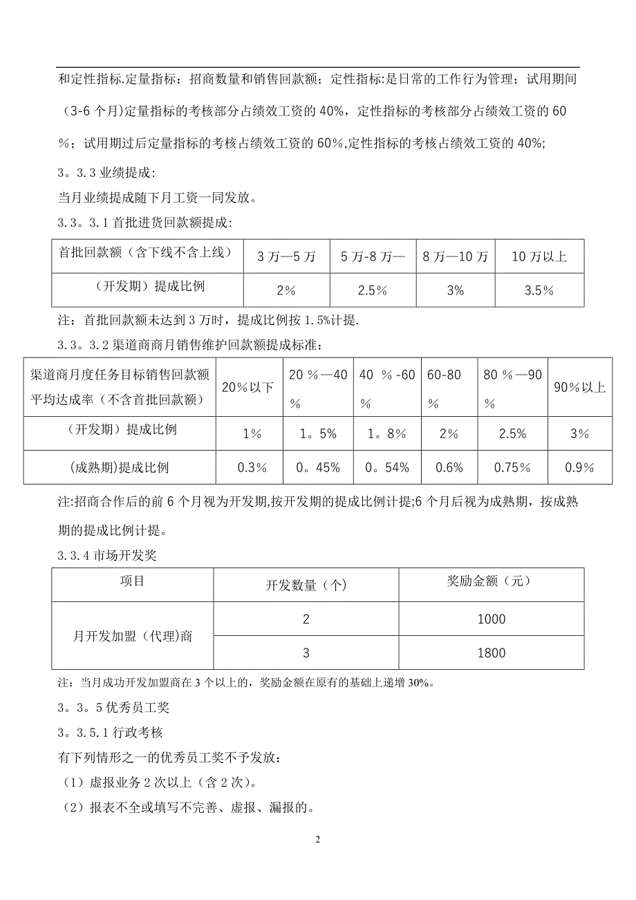 招商主管薪酬方案_第2页