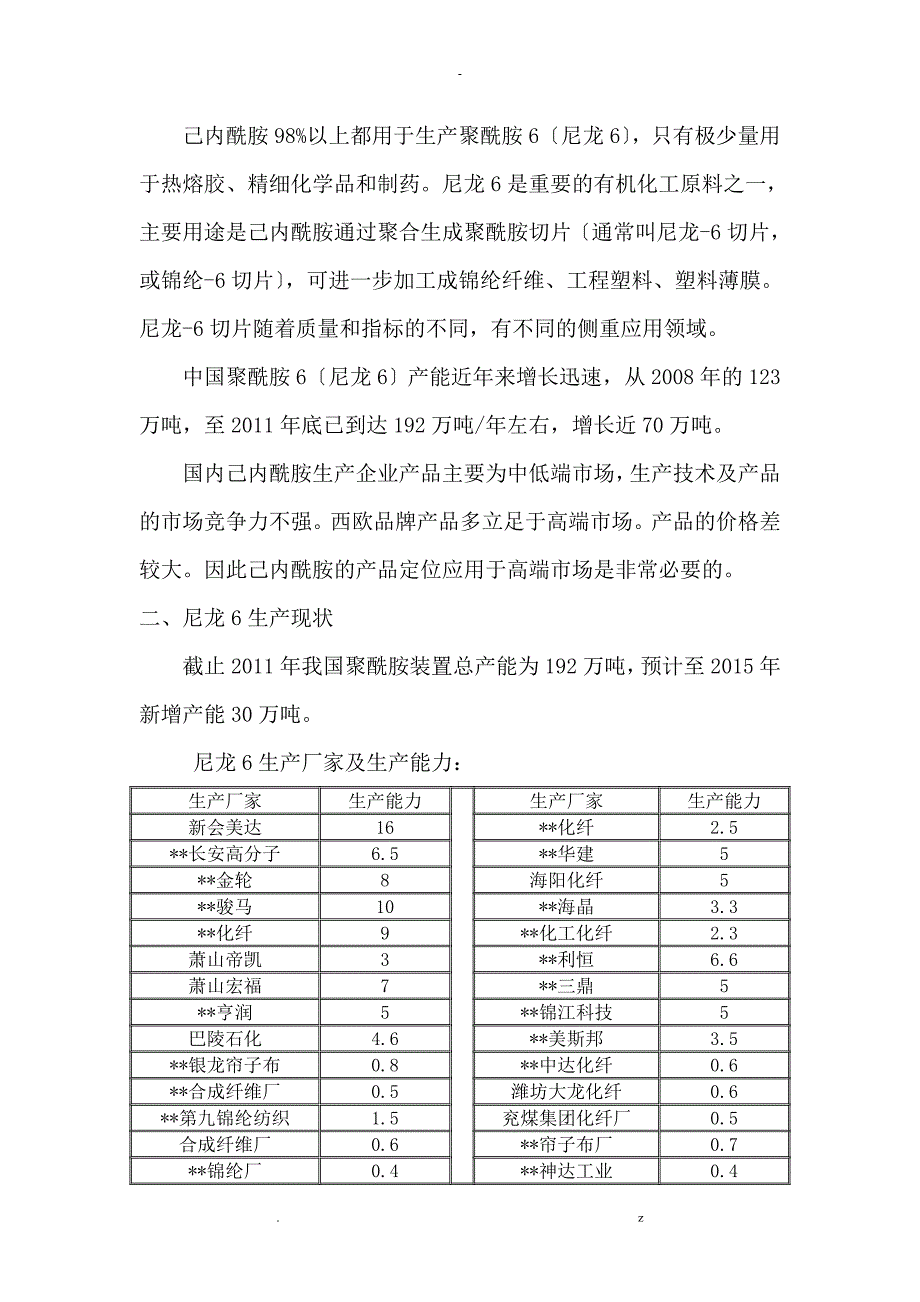 国内己内酰胺及尼龙6生产现状_第3页