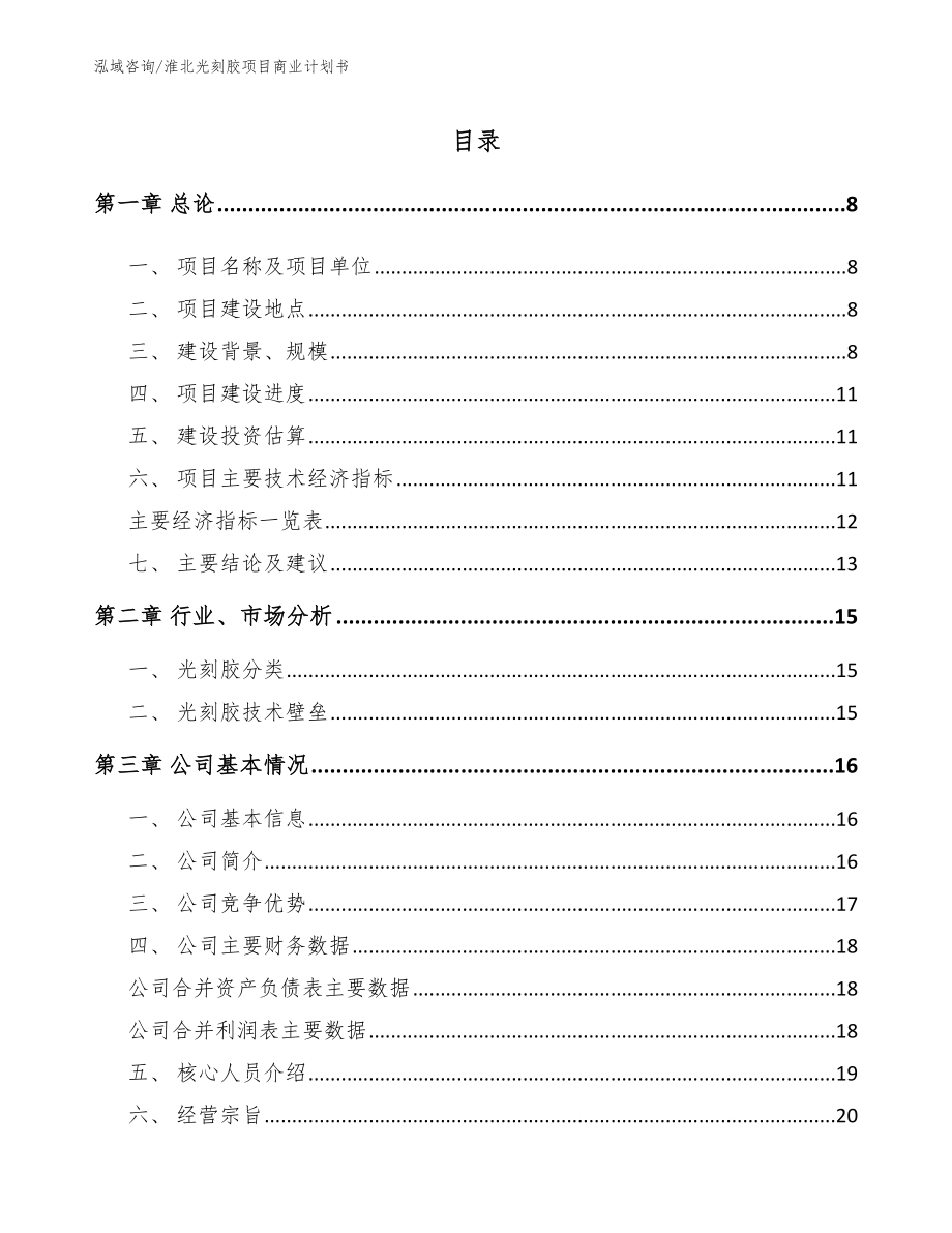 淮北光刻胶项目商业计划书_第2页