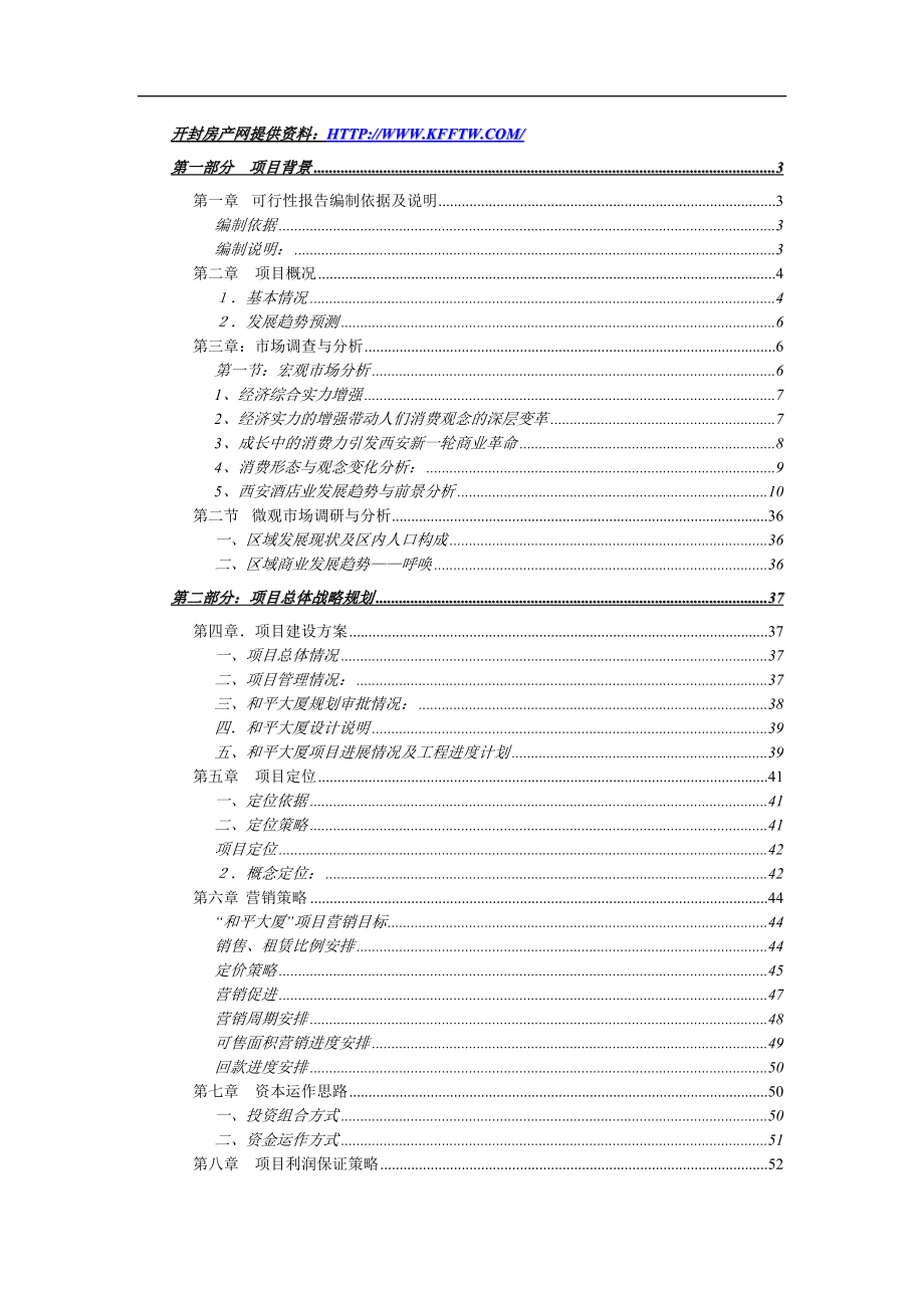 和平大厦可行性研究报告(新稿)_第1页